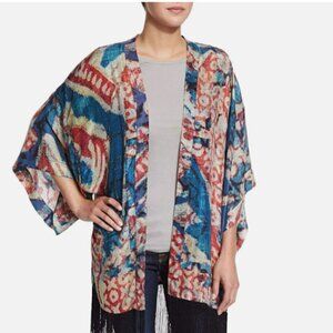 Figue Nomad Silk Patterned Fringe Kimono